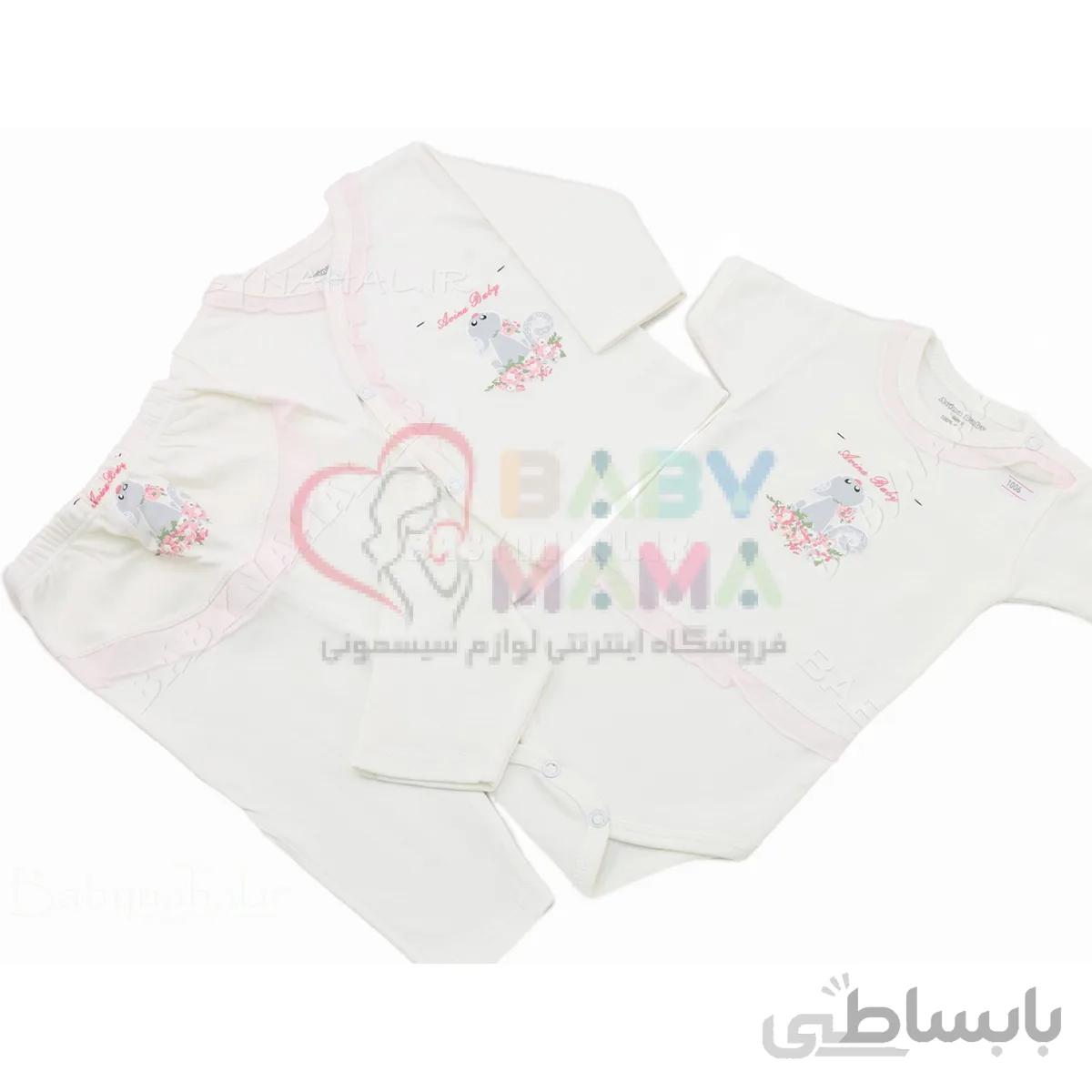 سه تیکه پنبه avina baby مدل گربه