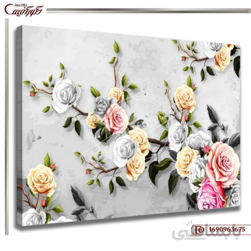 تابلو دیواری گل سه بعدی 3675 ا 3D flower wall painting 3675