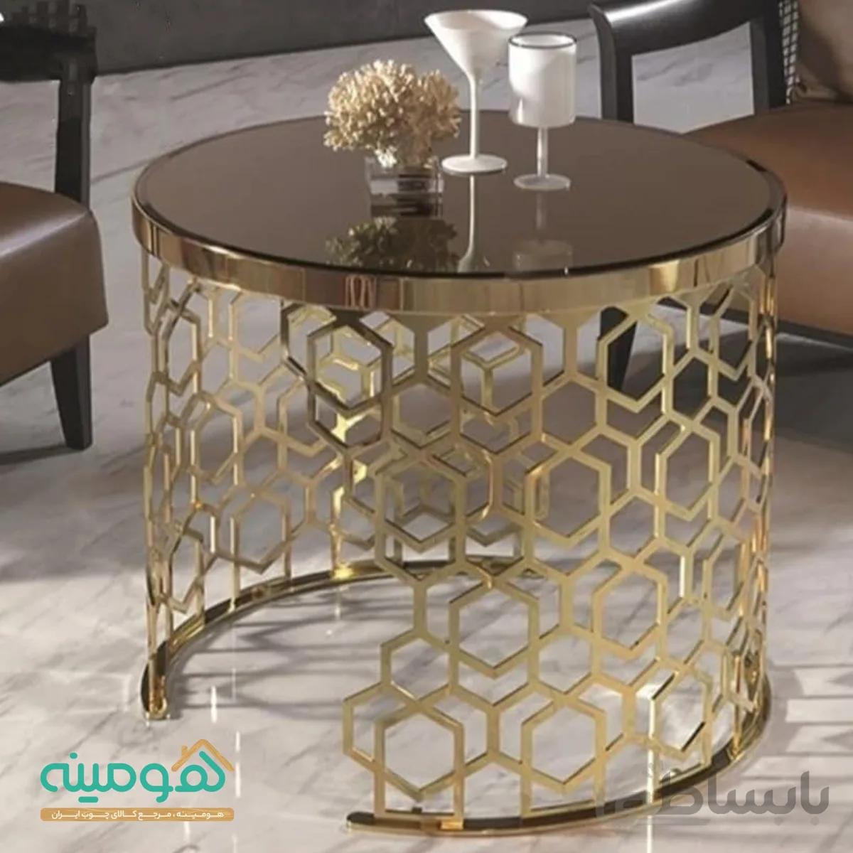 میز عسلی استیل مدل طاووس