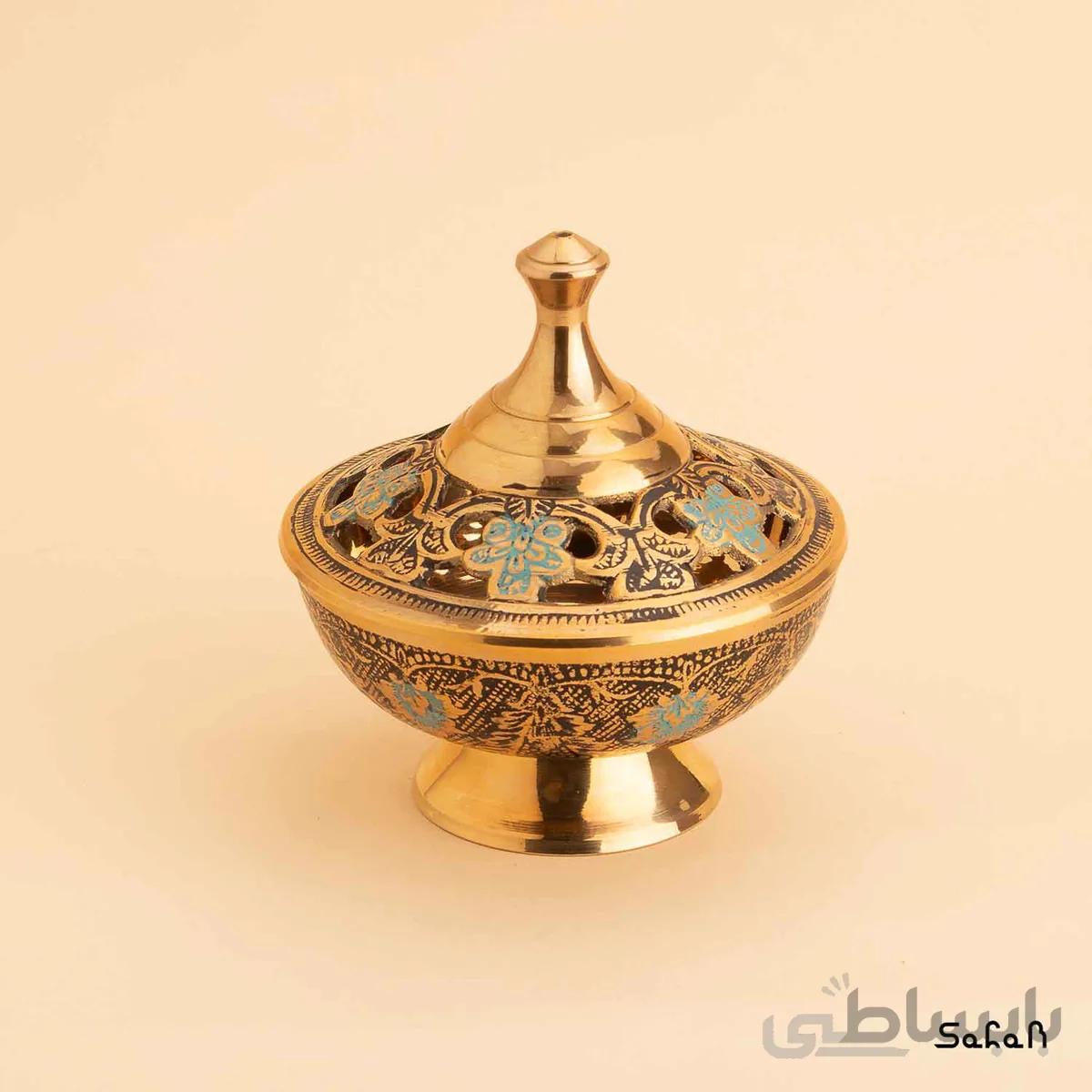قندان برنجی میناکاری مدل دنیز