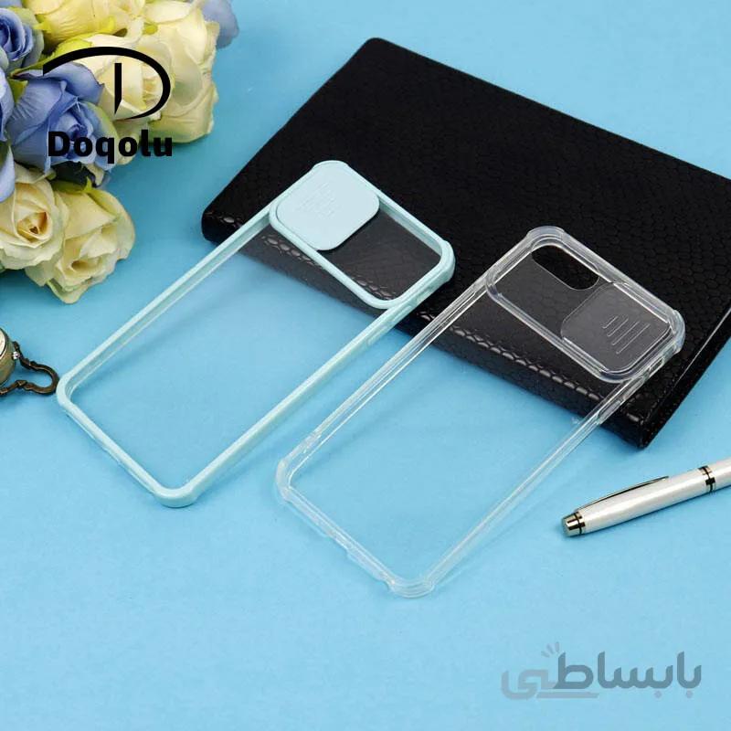 قاب گوشی اپل آیفون Apple iphone 8 plus مدل محافظ لنزدار کشویی پشت شفاف ضربه گیر
