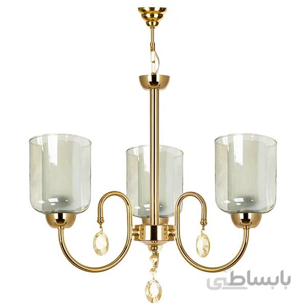 لوستر سه شعله چشمه نور کد A812/3-G طلایی
