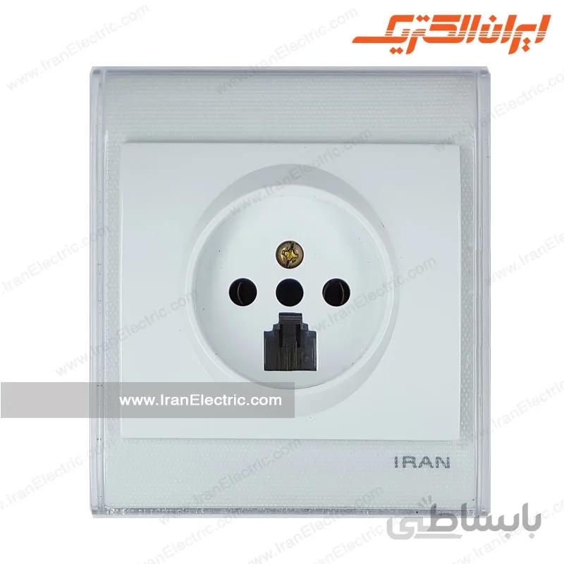 پریز تلفن دوکاره ایران ترنسپرنت سفید