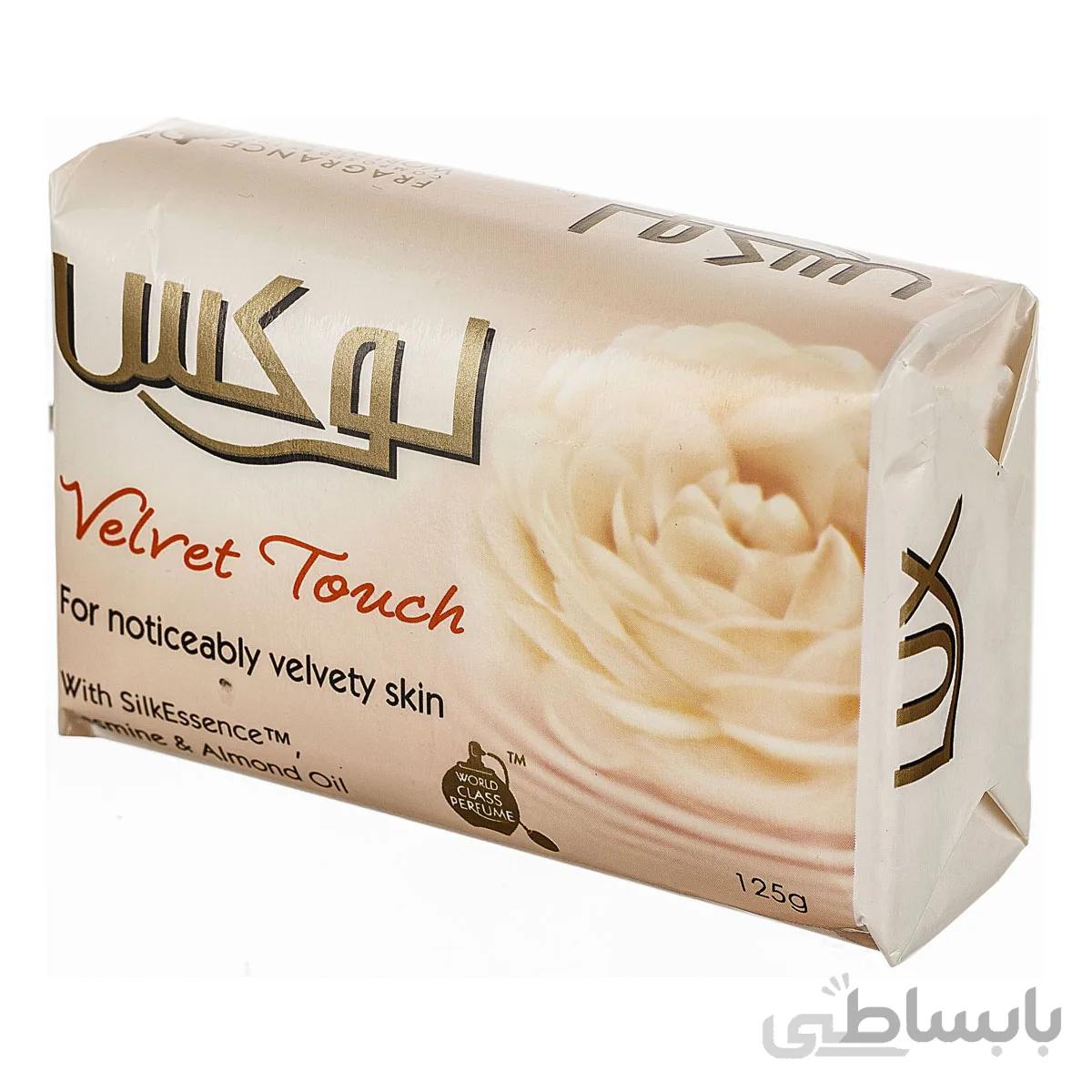 صابون لوکس مدل Velvet Touch روغن یاس و بادام 80 گرمی LUX