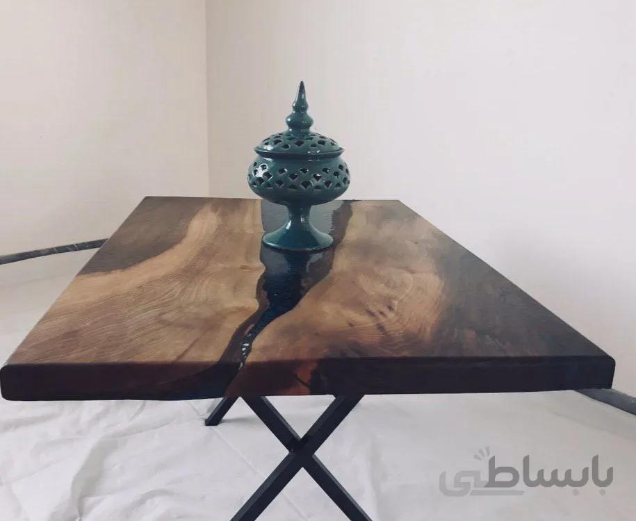 میز جلو مبلی وود گلس