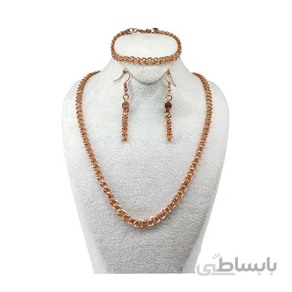نیم ست مسی زنانه با طرح زنبوری کد JW355