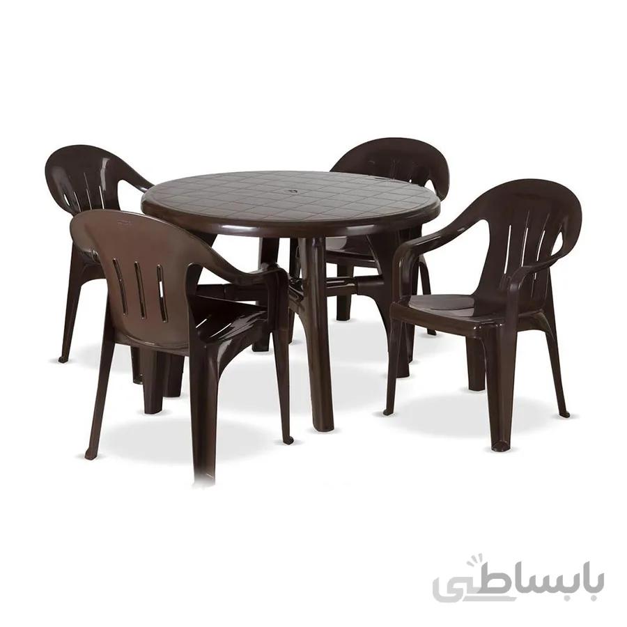 ست میز و صندلی سنبل صبا پلاستیک کد ۱۱۲/۲۰۵ ۴ نفره
