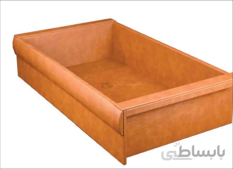 باکس ریلی داخل کمد لباس با فریم چرم رنگ شتری سایز 60 فانتونی مدل J608 ا Fantoni J608 Dress basket