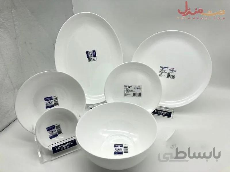 سرویس غذاخوری 26 پارچه آرکوپال لومینارک مدل دیوالی سفید(دیس بیضی)