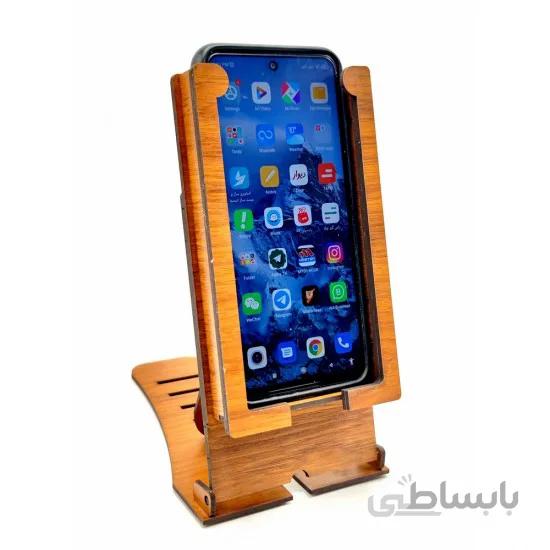 استند چوبی موبایل چرخشی و تنظیم ارتفاع مدل PK-H556