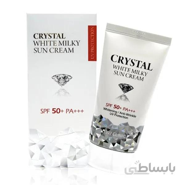ضدآفتاب روشن کننده کریستال🌞 3WCLINIC ا 3WCLINIC CRISTAL WHITE MILKY SUN CREAM