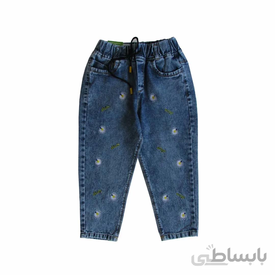 شلوار دخترانه مام استایل گلدوزی