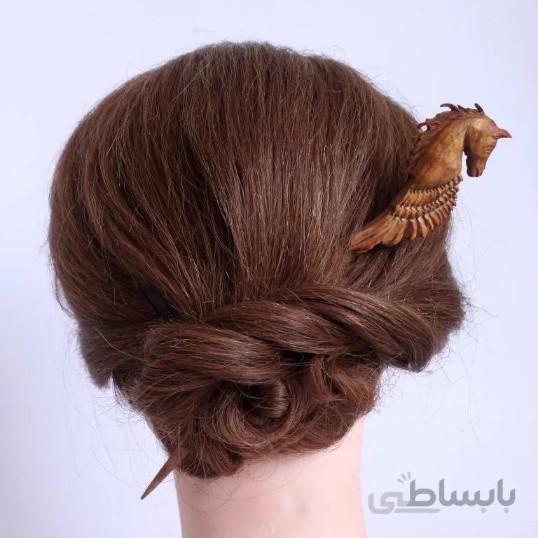 گیره مو تکی دستساز چوبی طرح پگاسوس کد ۱۰۲۴۹۹