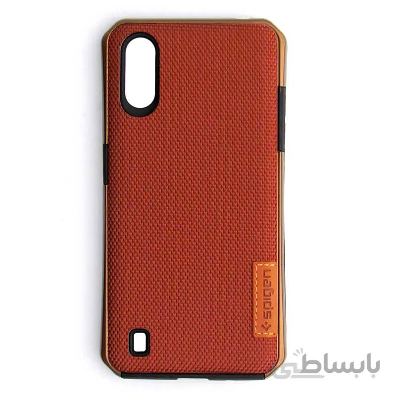 قاب طرح Spigen سامسونگ Samsung A01 قهوه ای