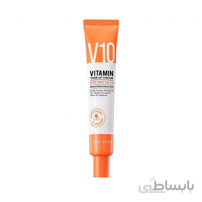 کرم تن آپ روشن کننده و مرطوب کننده ویتامین V10 سام بای می Some By Mi V10 Vitamin Tone-Up Cream Brightening Moisture 50 ml