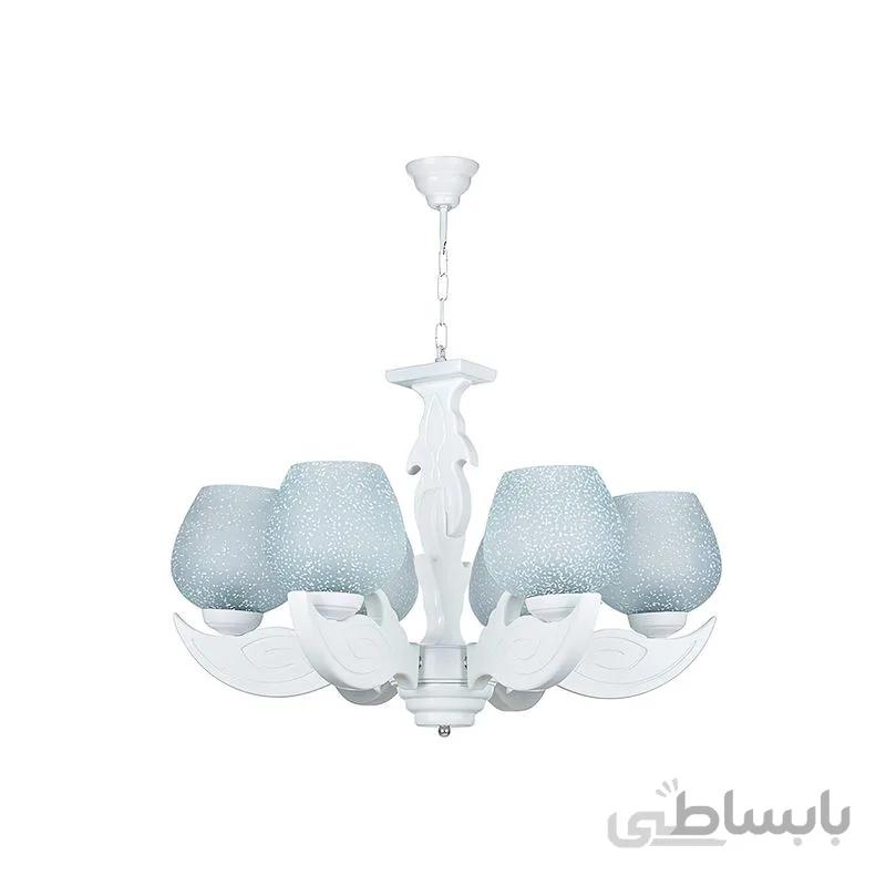 لوستر 6 شعله چشمه نور مدل G601/6-WT