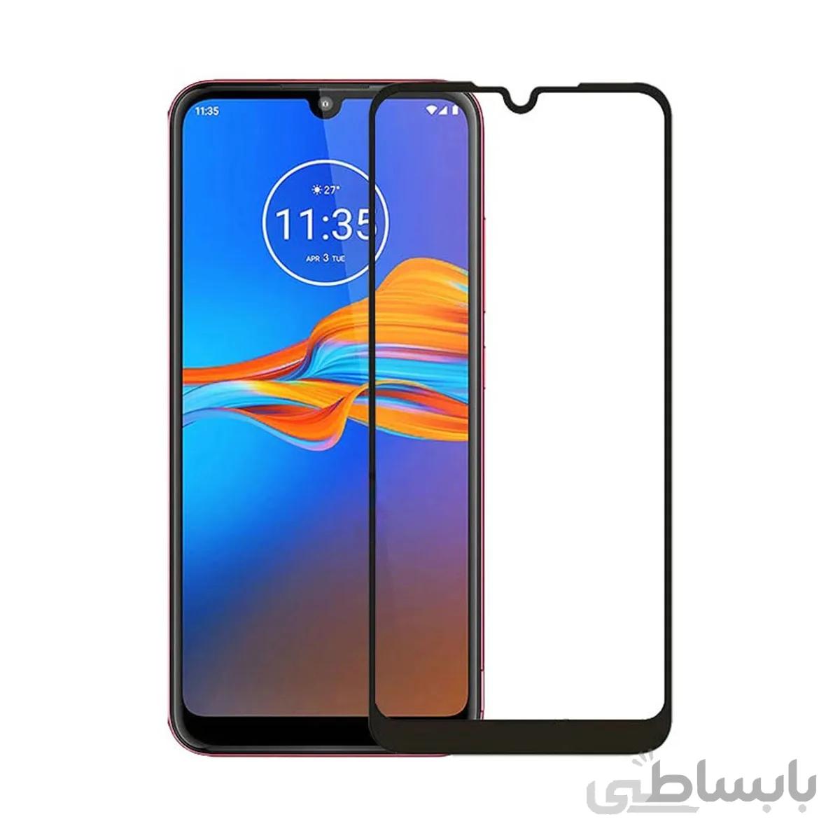 محافظ صفحه نمایش شیشه ای مشکی Motorola E7 Full Cover بدون پک