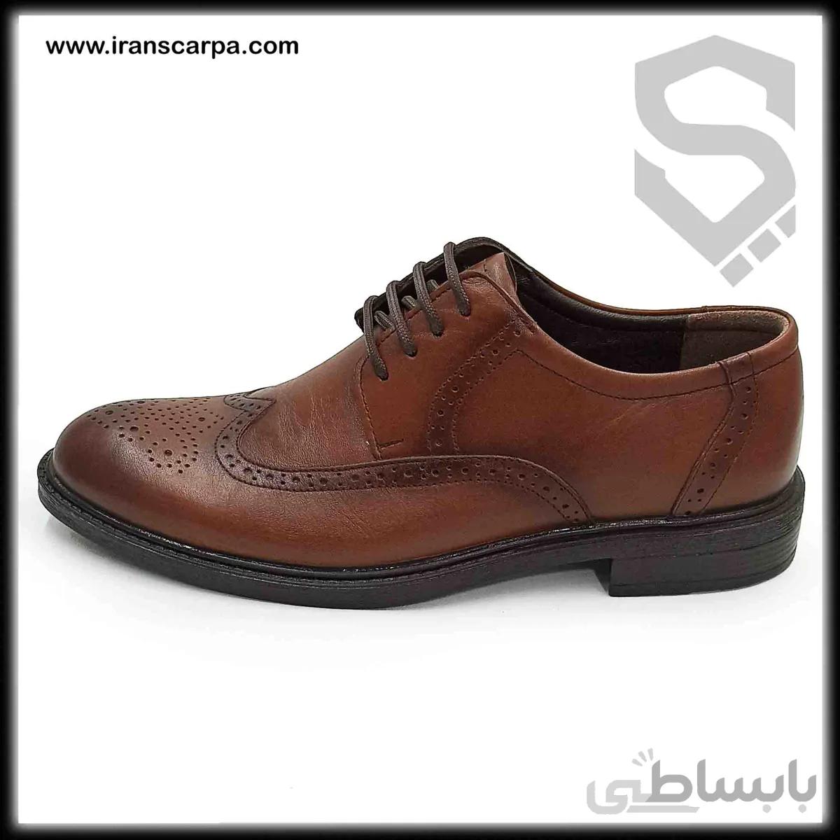 کفش چرم مجلسی مردانه مدل ریکوما بندی