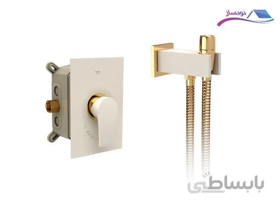 شیرالات توکار توالت شودر مدل رومر Brass