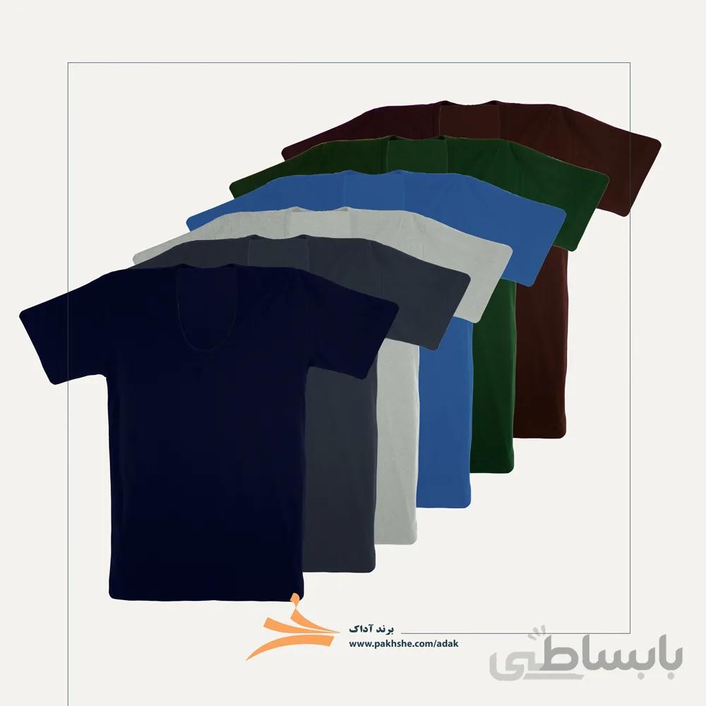زیر پوش نیمه آستین مردانه آداک کد 312 جعبه شش عددی رنگی