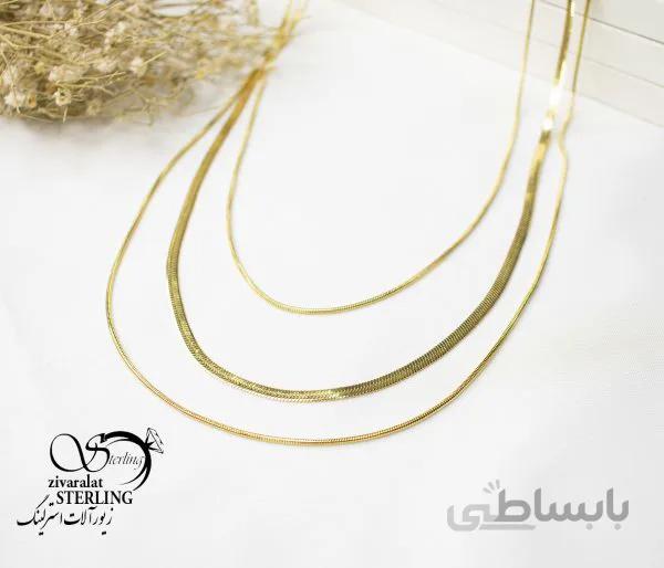 گردنبند زنانه استیل چند زنجیره ماری