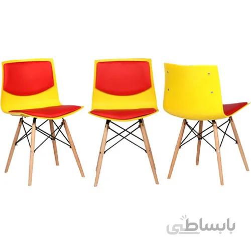 صندلی پایه ایفلی صدف با روکش چرم کد H100A