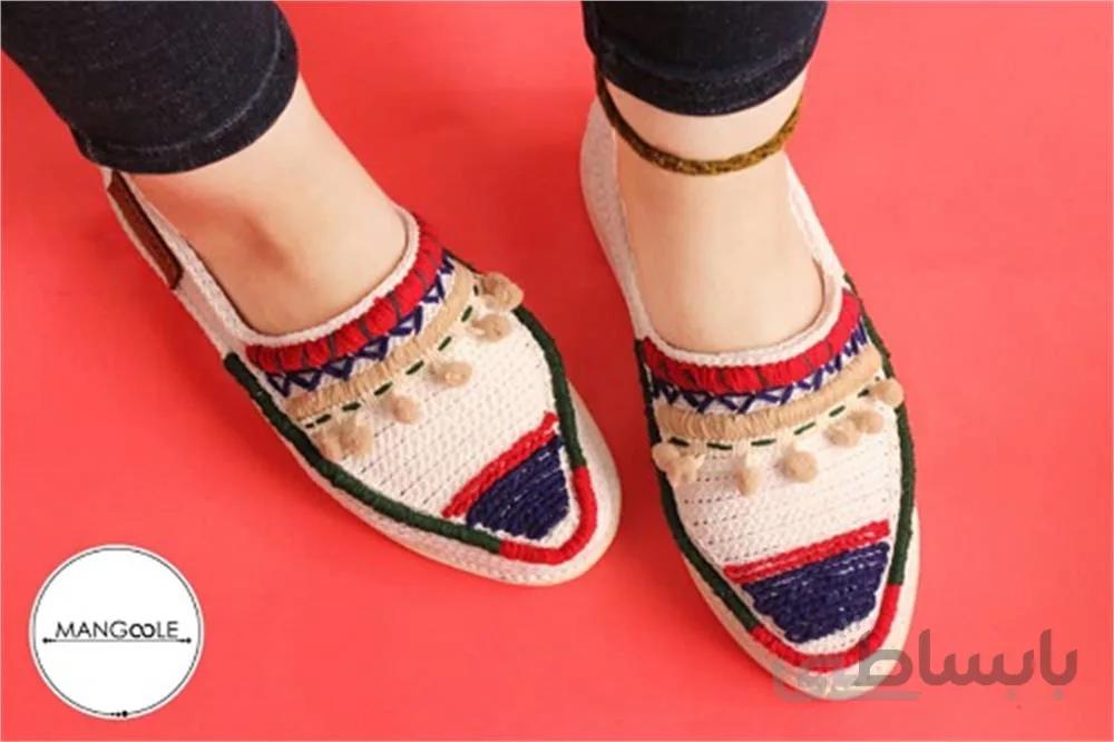 گیوه دست دوز گلدوزی شده کد 1 ا Handmade embroidery sneaker code 1