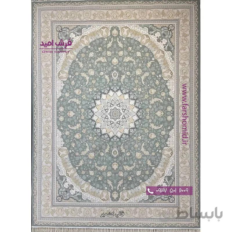 فرش ماشینی 1200 شانه گلبرجسته آرام الماسی قالی کشمیر