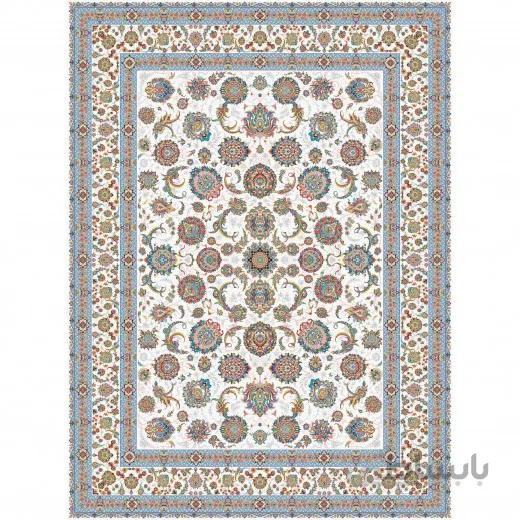 فرش ماشینی زاگرس طرح شادسر زمینه کرم حاشیه کرم