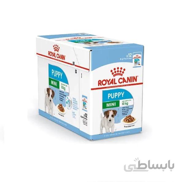 غذای پوچ سگ رویال کنین مدل Mini Puppy وزن 85 گرم بسته 12 عددی