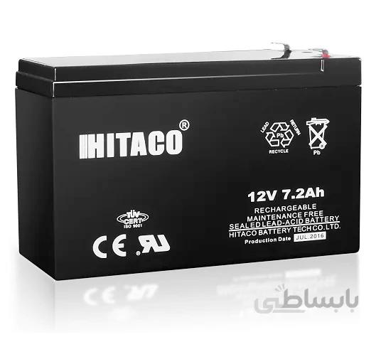باتری یو پی اس 12 ولت 7.2 آمپر ساعت هیتاکو ا باتری هیتاکو HRT 12V 7.2AH UPS Battery
