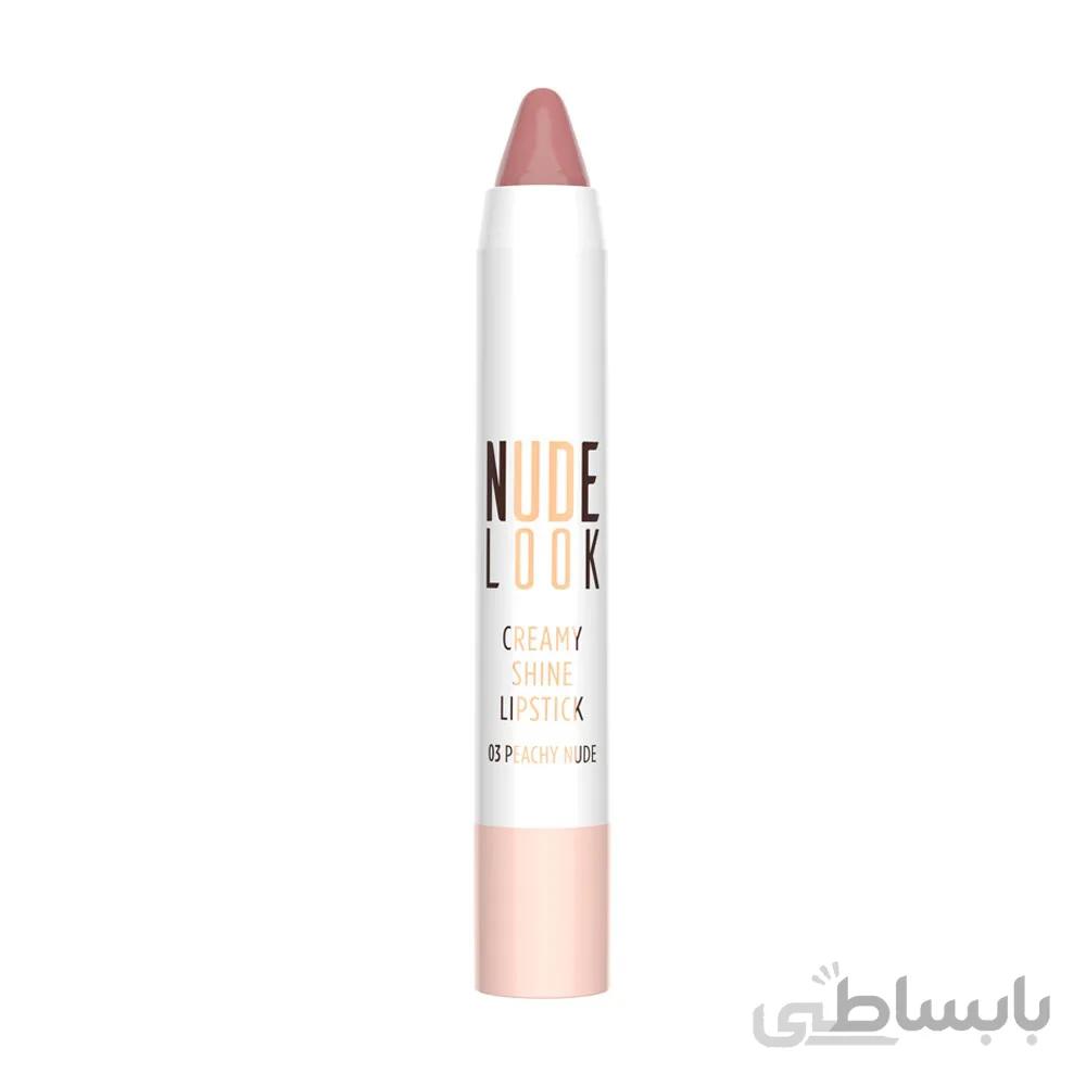 رژلب مدادی براق Nude Look گلدن رز شماره 03 ا Golden Rose Nude Look Creamy Shine Lipstick No. 03