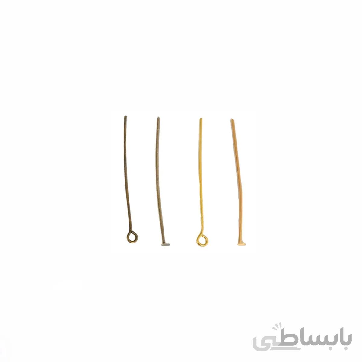 میخ ته گرد و تخت رنگ طلایی و برنز بسته ۲۵گرمی (طول ۳٫۵ سانتیمتر)