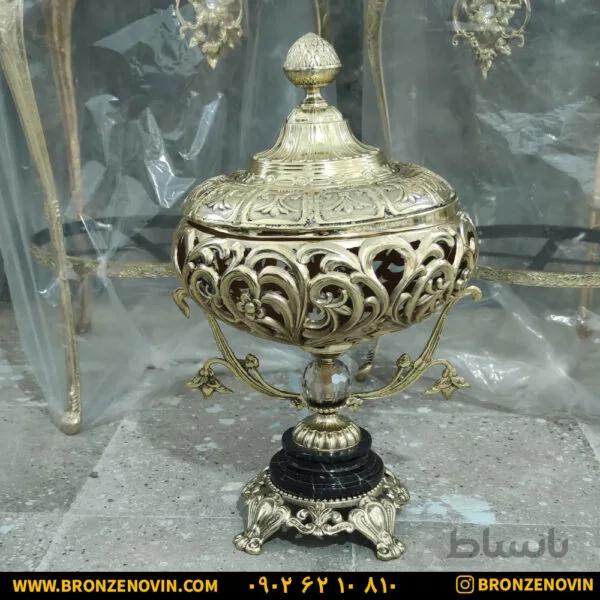 شکلات خوری برنزی پایه سنگی سایز بزرگ