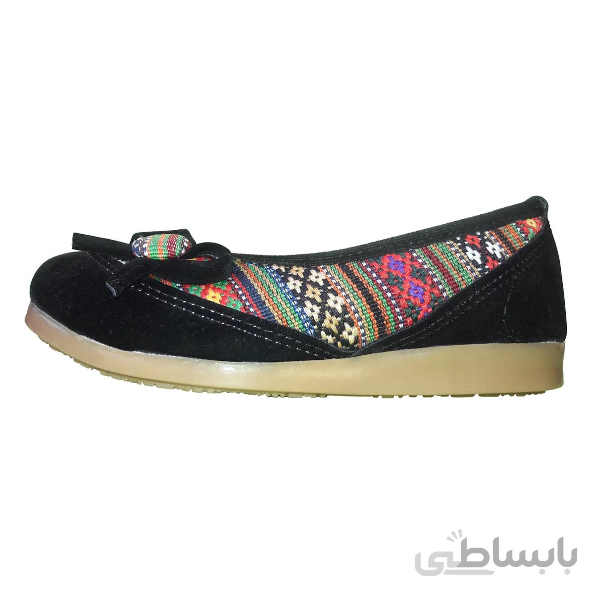 کفش دخترانه طرح سنتی ایرانی مشکی 24