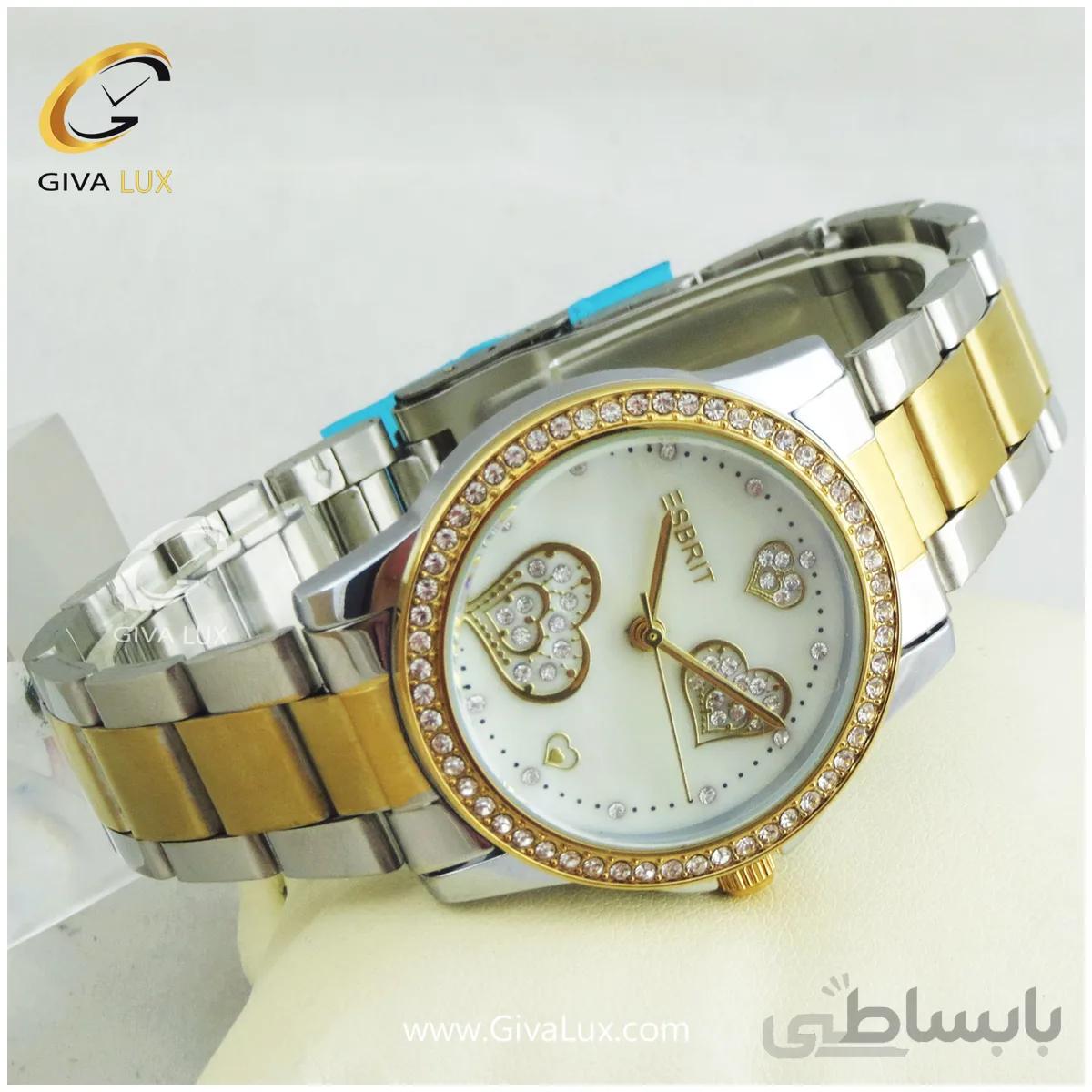 ساعت مچی زنانه دورنگ طلایی نقره ای اسبریت