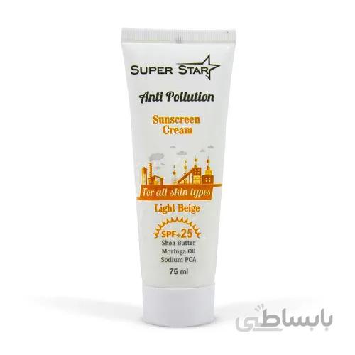 ضد آفتاب کرم پودری SPF25 سوپر استار رنگ روشن