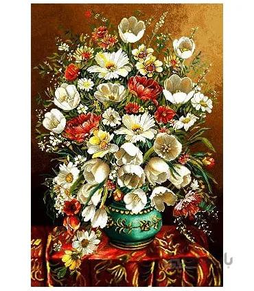 نخ و نقشه تابلو فرش گل کد 97