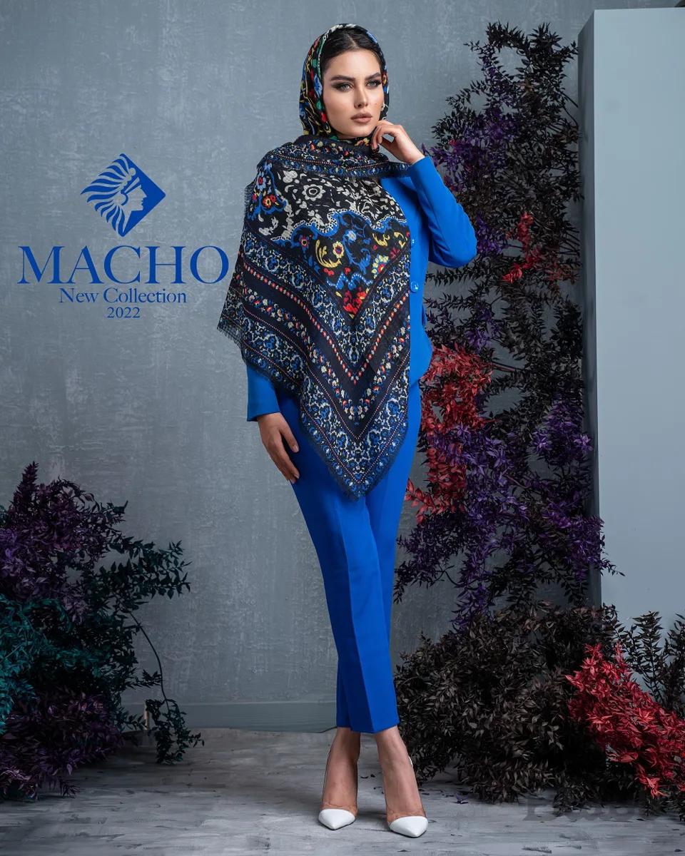 روسری نخ پنبه ژاکارد ماچو 2959