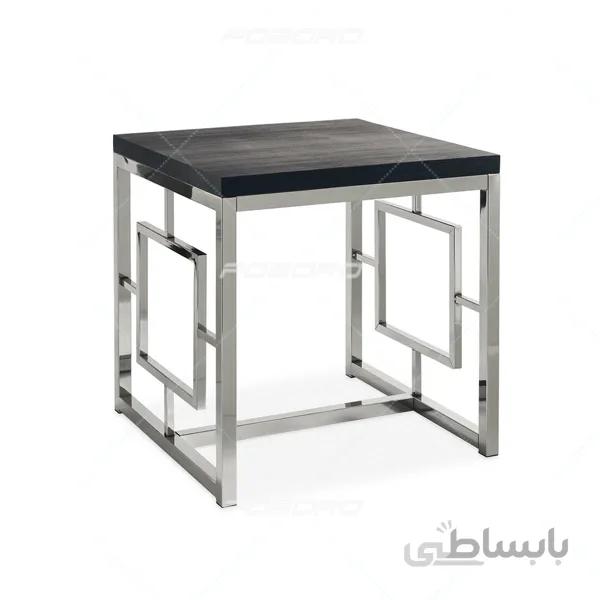 عسلی پایه استیل صفحه چوبی مدل ونیز