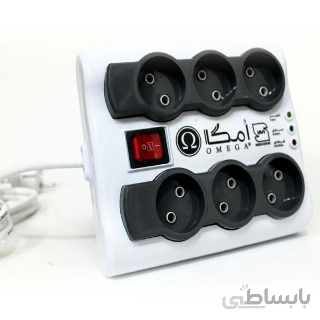 محافظ برق 6 خانه با کابل 1.5متری امگا