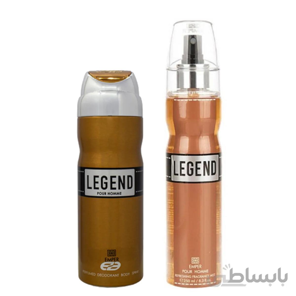 بادی اسپلش مردانه امپر مدل LEGEND حجم 250 میلی لیتر به همراه اسپری بدن مردانه امپر مدل LEGEND حجم 200 میلی لیتر