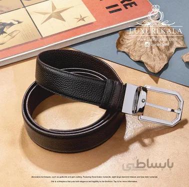 کمربند چرم فلوتر (مشکی/قهوه ای) Mont Blanc ا MONT BLANC BELT