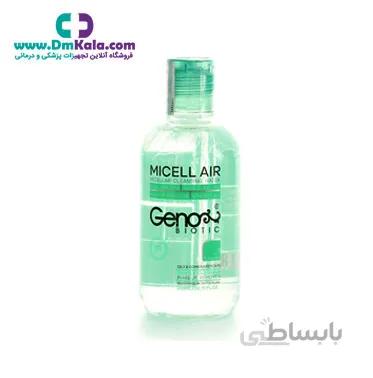 محلول پاک کننده آرایش مناسب پوست های چرب و مختلط ژنو بایوتیک ا Genobiotic-Micellar-Cleansing-Water-For-Oily-and-Acne-Skin-240-ml