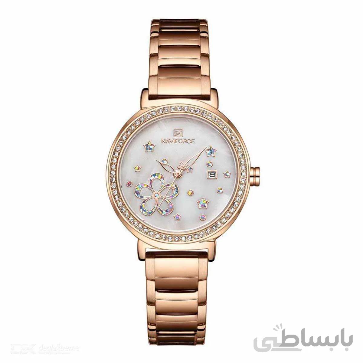 ساعت مچی زنانه نیوی فورس رزگلد مدل Naviforce 5016