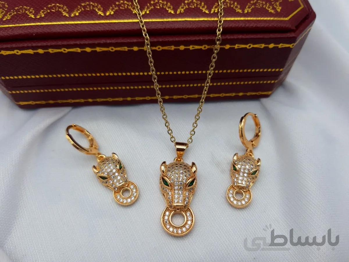 نیم ست طرح جواهر ببر با چشم سبز