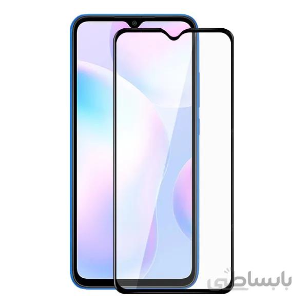 محافظ فول چسب صفحه نمایشگر شیائومی مدل Redmi 9A مدل Tempered Full Cover Glass