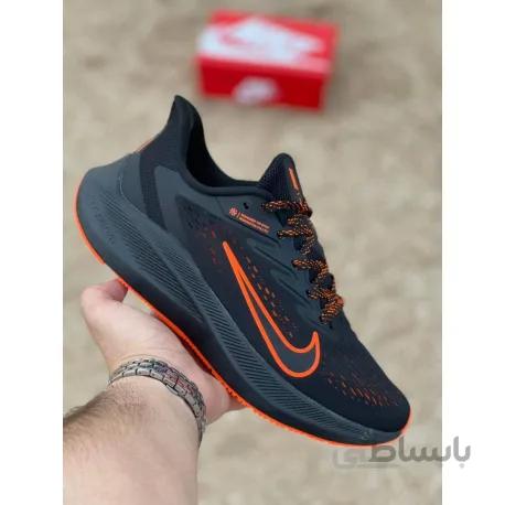 کفش اصلی نایک وین فلو 7 مشکی/نارنجی Nike Men's Air Zoom Winflo 7 Running Shoes