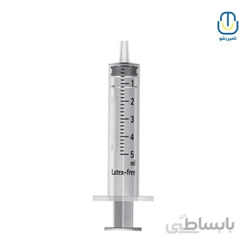 سرنگ ۵ سی سی پیستون دار لوئراسلیپ برنا ا Borna luerslip syringe with piston 5cc