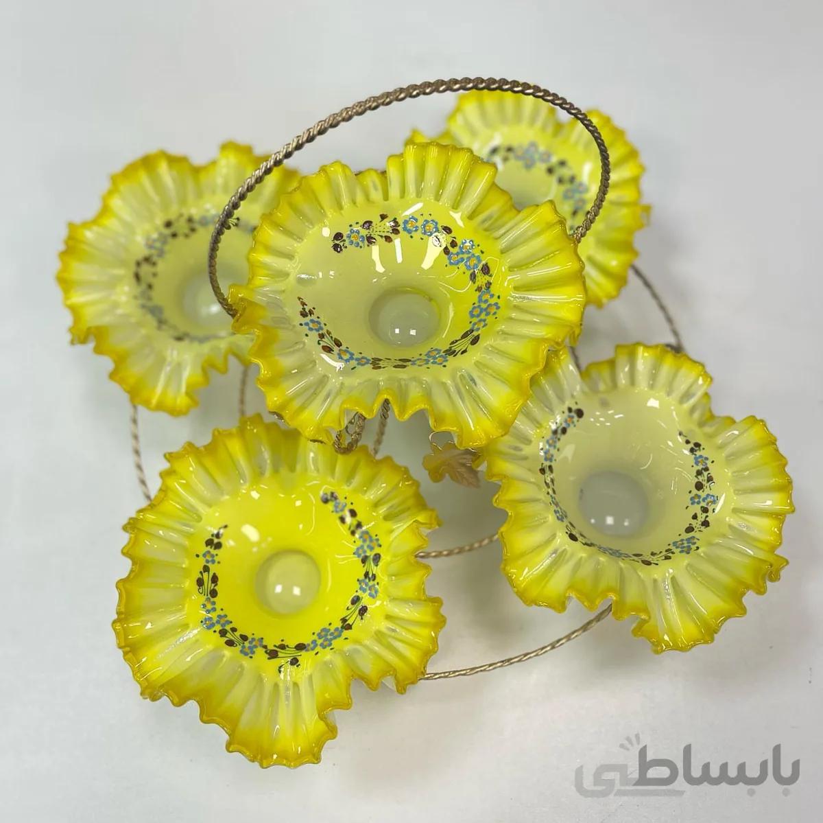 شیرینی خوری لب چین پنج طبقه زرد کم یاب
